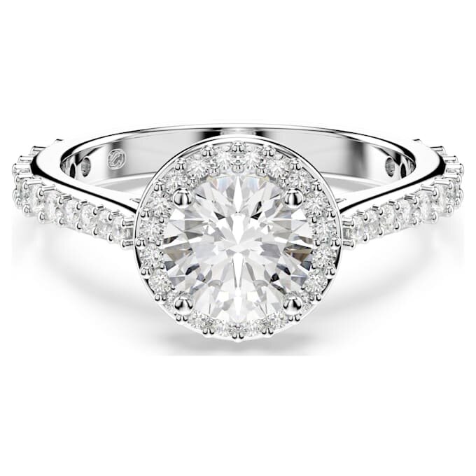 Una Angelic Ring Round Cut, White, Silver-Tone Finish Una Angelic Ring Round Cut, White, Silver-Tone Finish