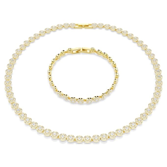 Una Angelic Set Round Cut, White, Gold-Tone Plated Una Angelic Set Round Cut, White, Gold-Tone Plated