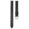 Watch Strap 12 Mm (0.47″) Width, Leather, Black, Stainless Steel