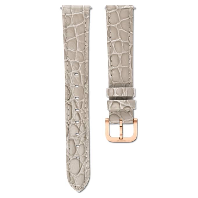 Watch Strap 16 Mm (0.63″) Width, Leather with Stitching, Beige, Rose Gold-Tone Finish Watch Strap 16 Mm (0.63″) Width, Leather with Stitching, Beige, Rose Gold-Tone Finish