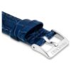 Watch Strap 16 Mm (0.63″) Width, Leather with Stitching, Blue, Stainless Steel