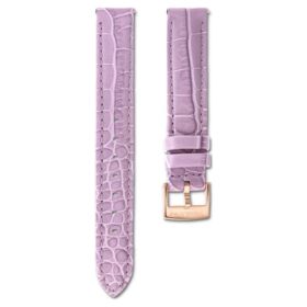 Watch Strap 17 Mm (0.67″) Width, Leather with Stitching, Purple, Rose Gold-Tone Finish Watch Strap 17 Mm (0.67″) Width, Leather with Stitching, Purple, Rose Gold-Tone Finish